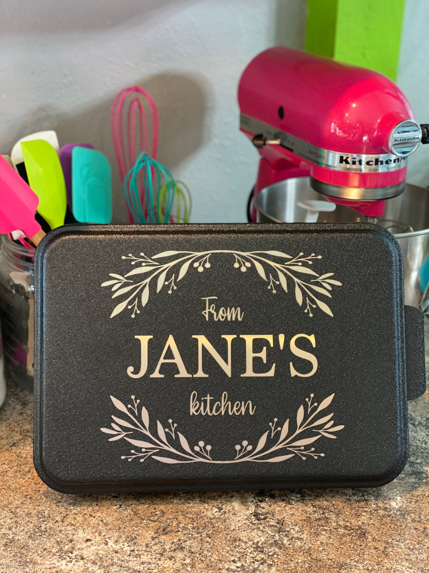 Floral First name cake pan