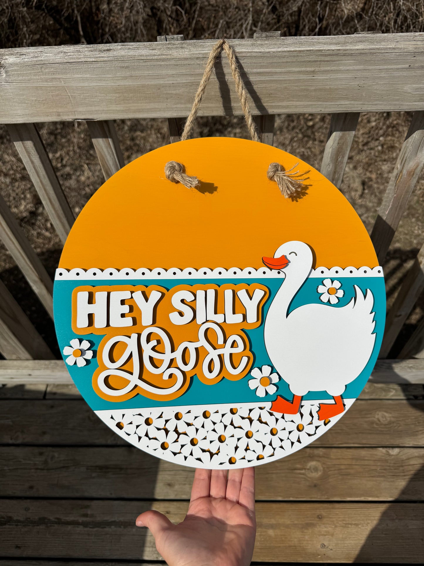 Hey Silly Goose Hanging Sign