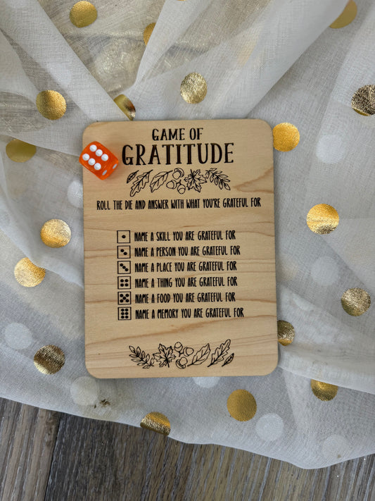 Game of Gratitude Dice Game