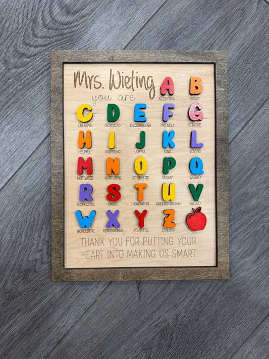 Alphabet Teacher Sign