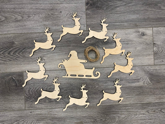 DIY Paint Kit: Reindeer and Sleigh Garland