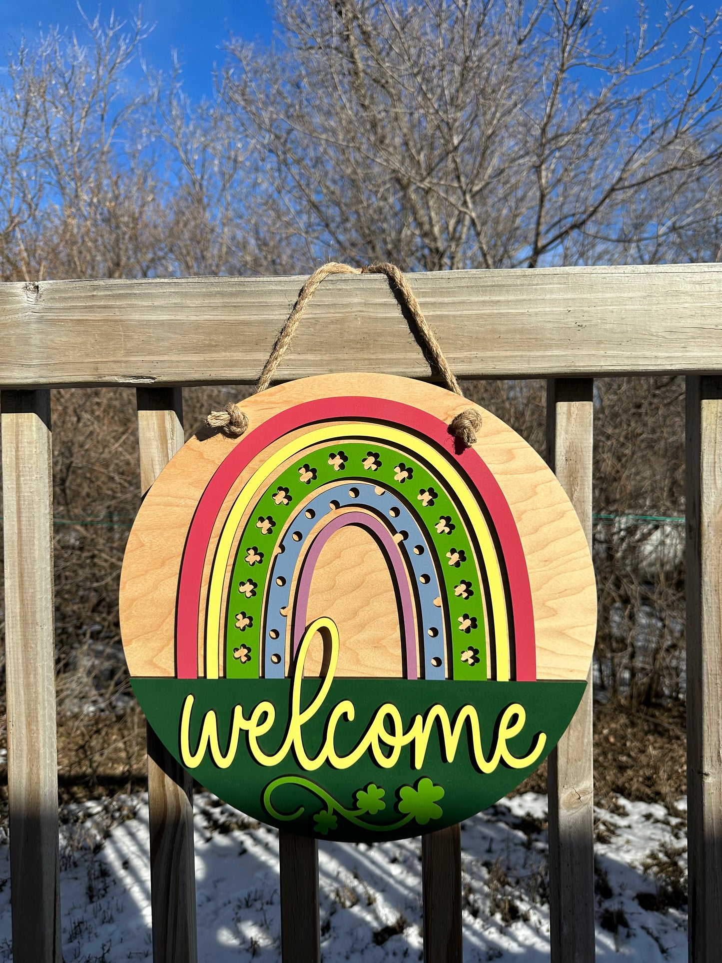 Rainbow Welcome - Four Leaf clover