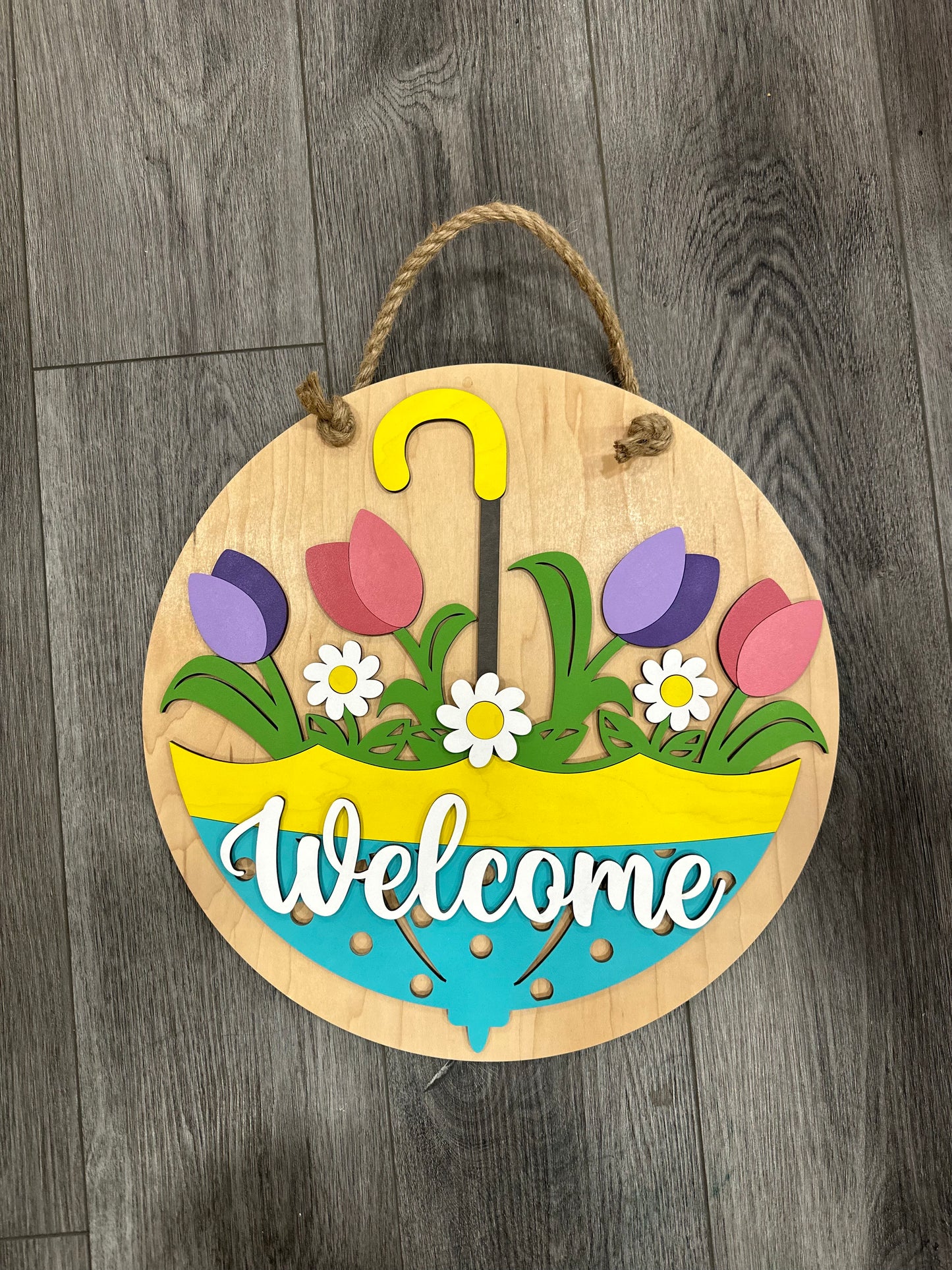 Welcome - Umbrella with Tulips