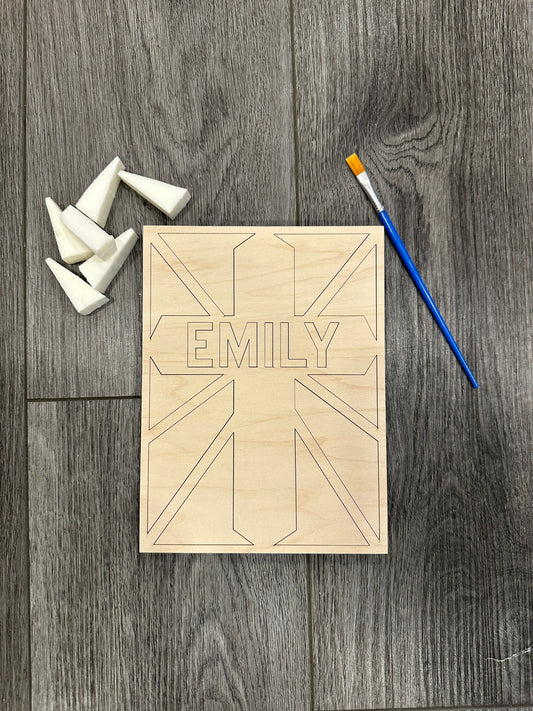 DIY Paint Kit: Stained Glass cross with name