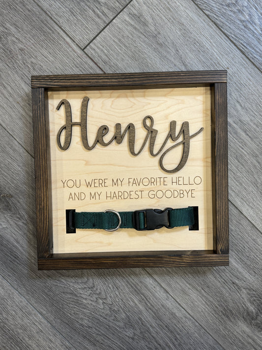 Pet Memorial Collar Sign