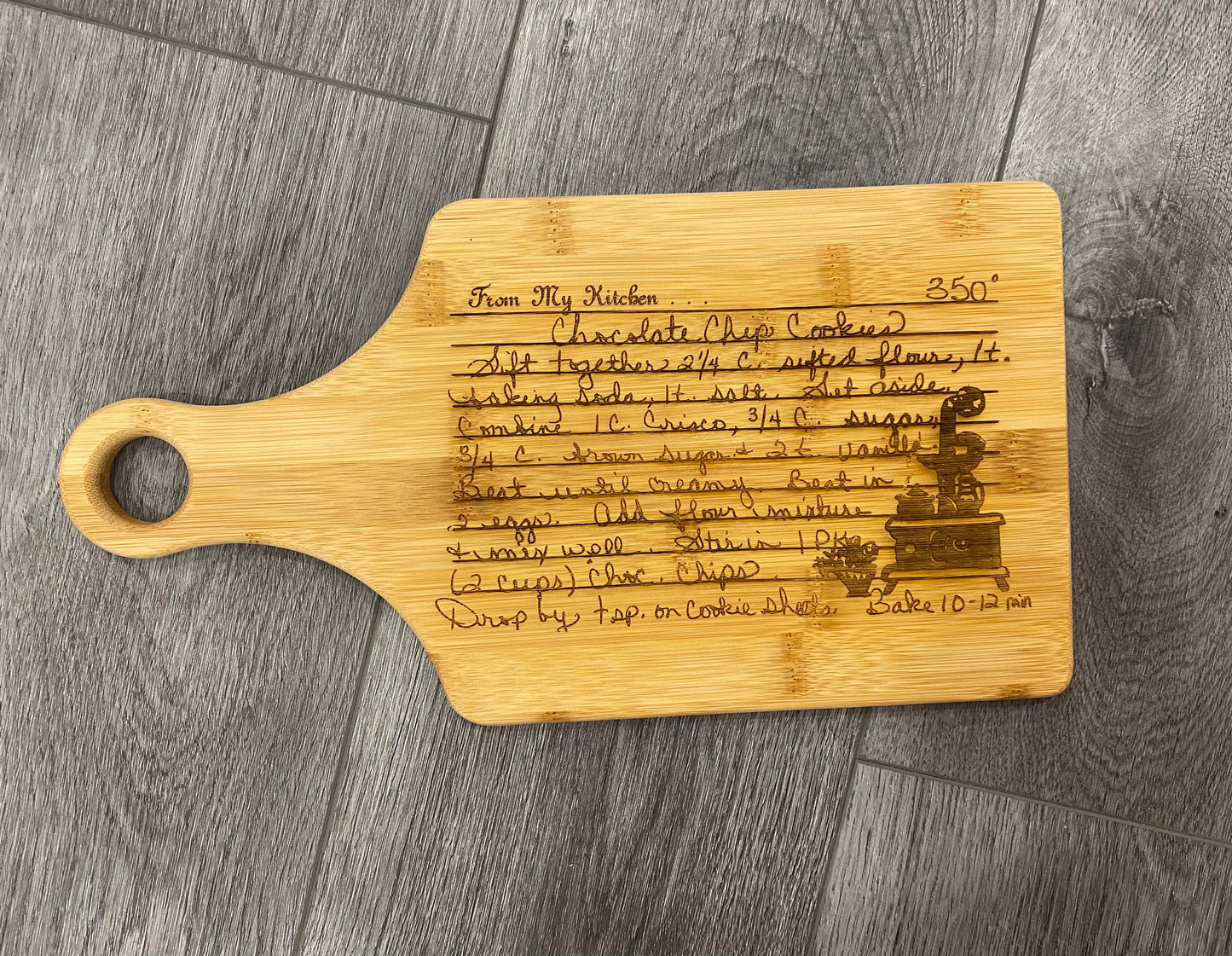 Engraved Recipe Bamboo Cutting Board
