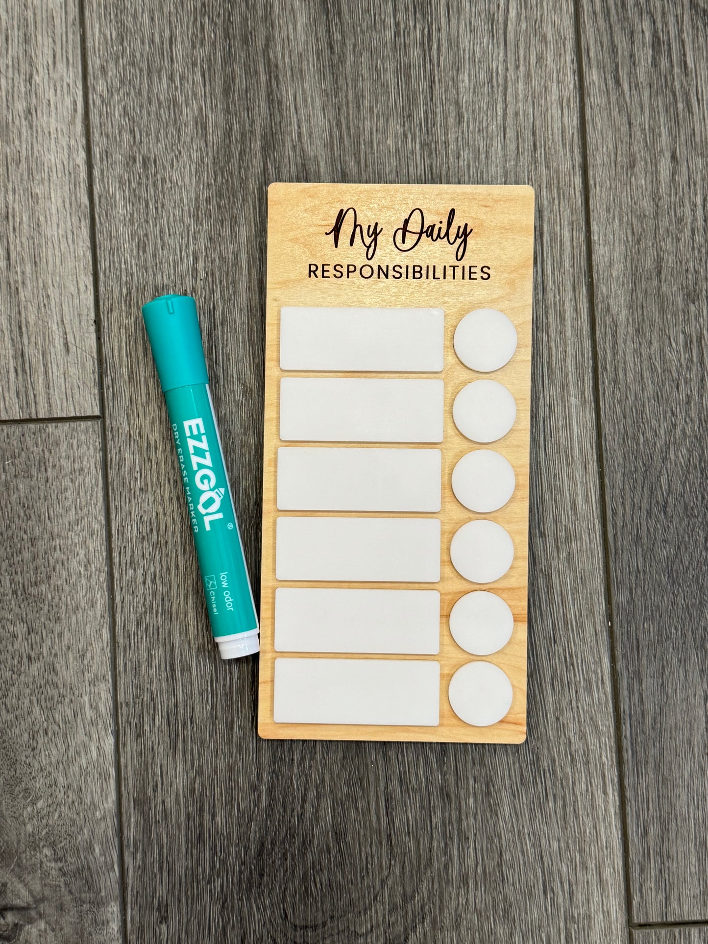 Daily Responsibility Dry Erase Board