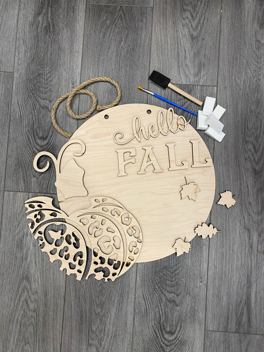DIY Paint Kit: Hello Fall Chetah Pumpkin