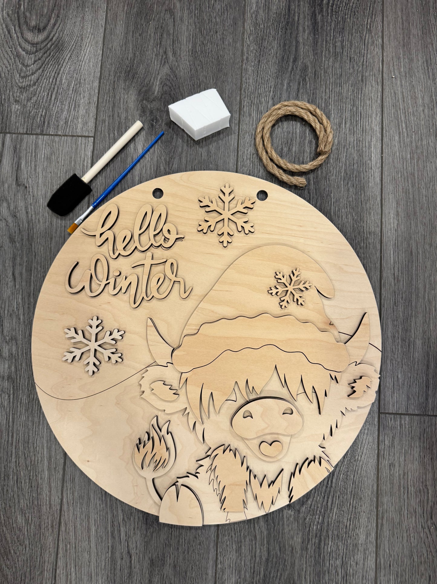 DIY Paint Kit: Hello Winter Cow