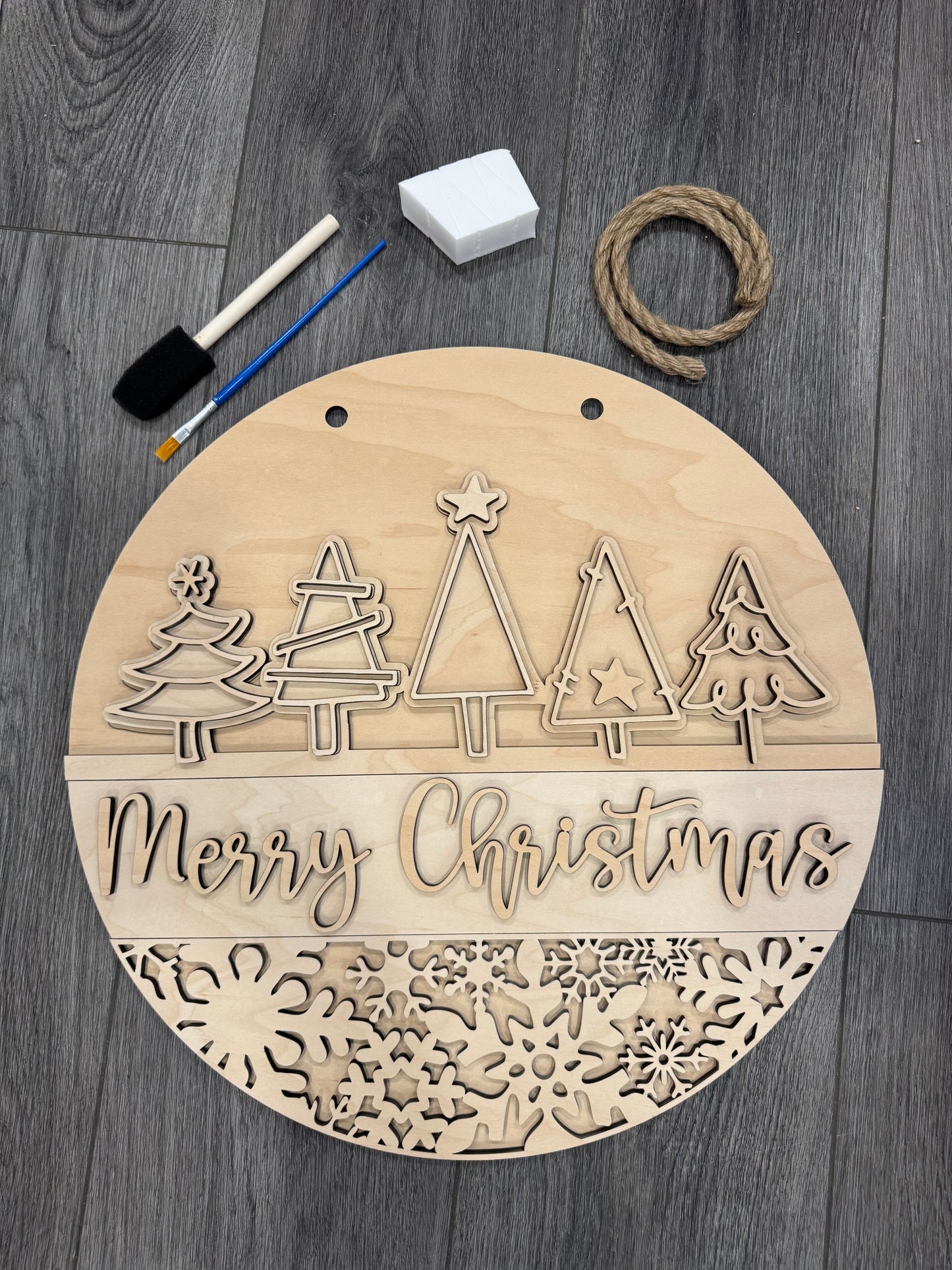 DIY Paint Kit: Merry Christmas trees