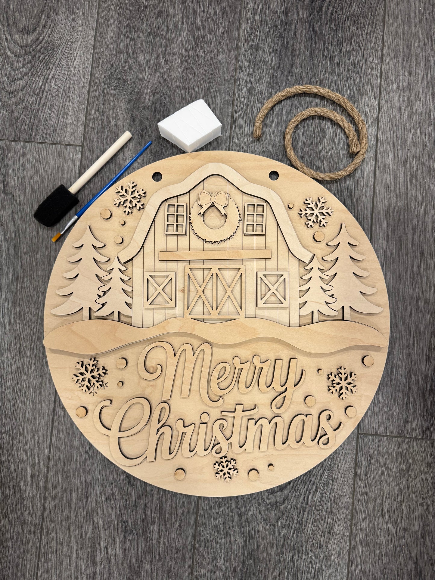 DIY paint kit: Merry Christmas Barn