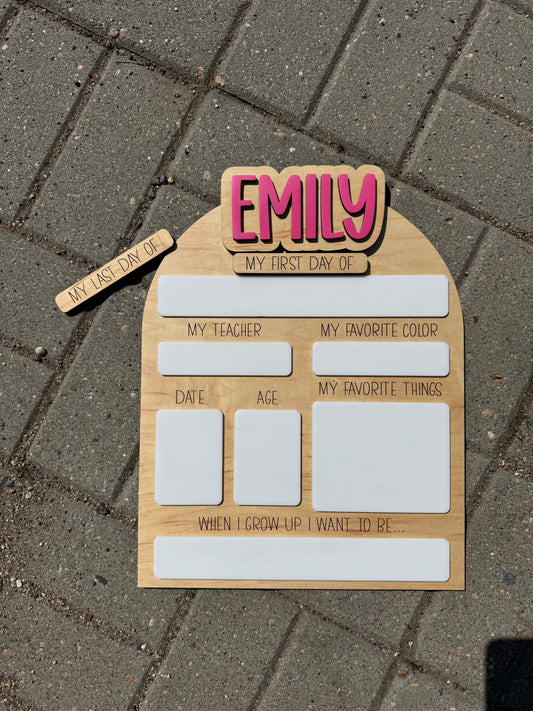 First/Last Day of School Dry Erase Board