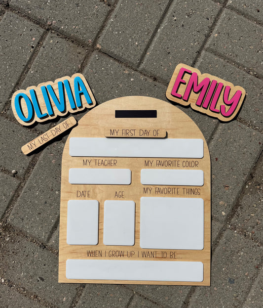 First/Last Day of School Dry Erase Board