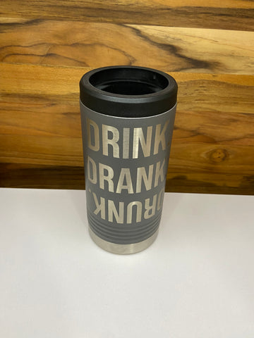 Drink Drank Drunk Slim Beverage Holder - Gray