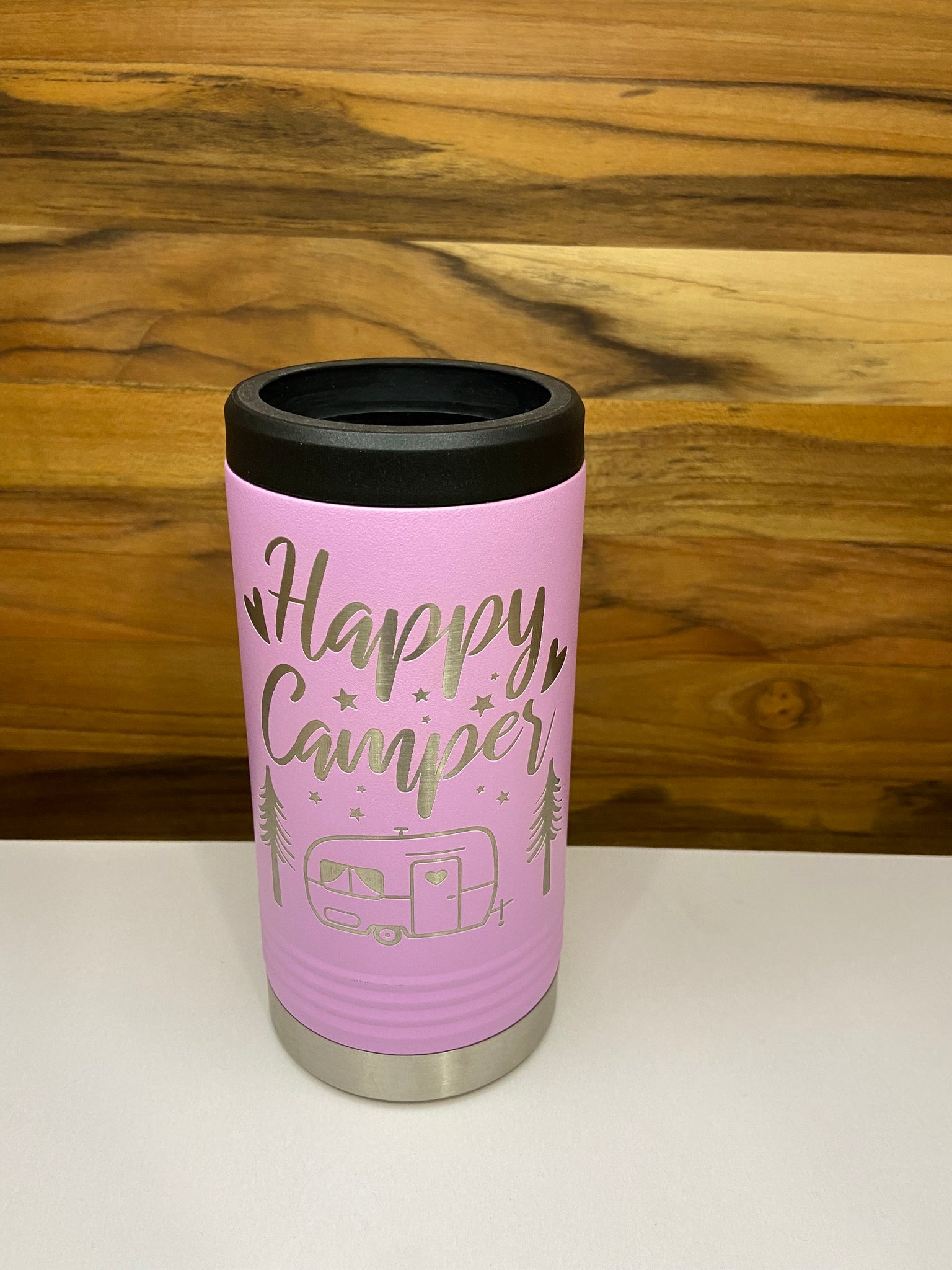 Happy Camper Slim Beverage Holder - Light Purple