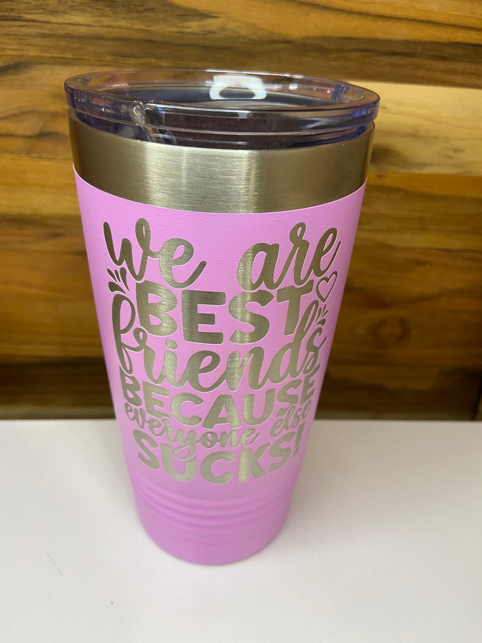 We Are Best Friends Because 20oz Ringneck Tumbler - Light Purple