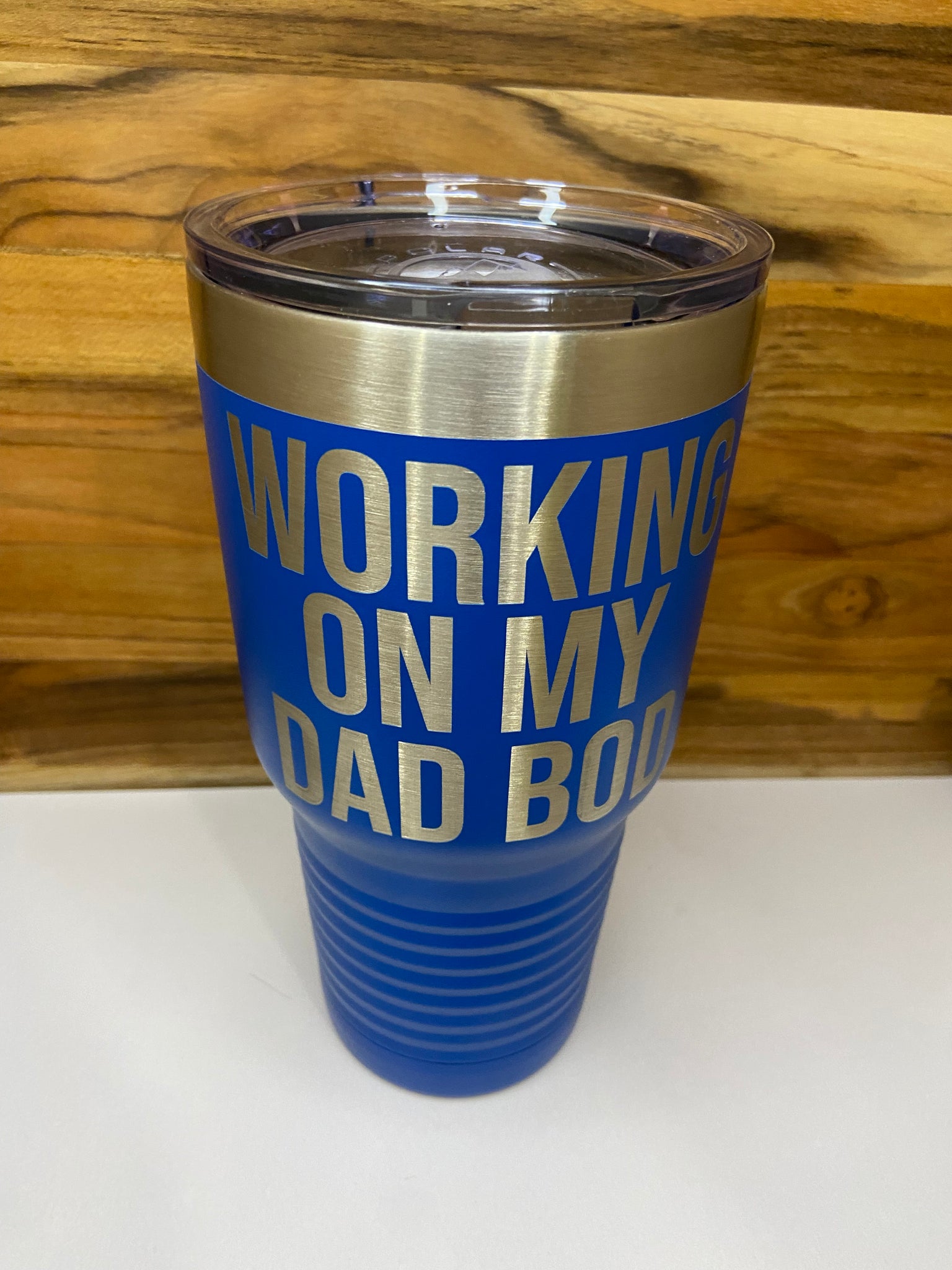 Working On My Dad Bod 30oz Ringneck Tumbler - Blue