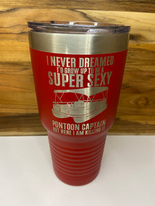 Super Sexy Pontoon Captain 30oz Ringneck Tumbler - Red