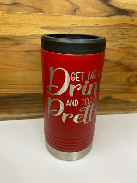 Get Me A Drink And Tell Me Slim Beverage Holder - Red