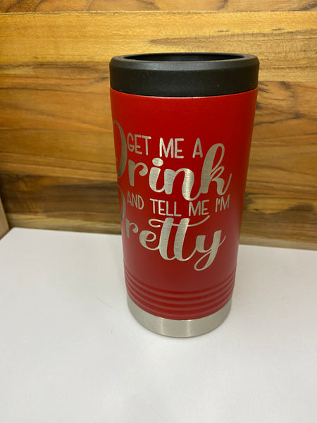 Get Me A Drink And Tell Me Slim Beverage Holder - Red