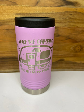 Take Me Camping And Tell Slim Beverage Holder - Light Purple