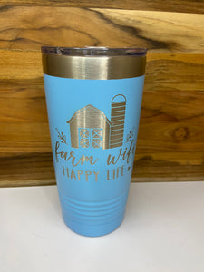 Farm Wife Happy Life 20oz Ringneck Tumbler - Light Blue