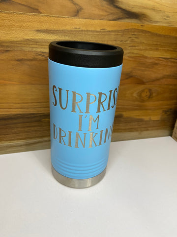 Surprise I'm Drinking Slim Beverage Holder - Light Blue