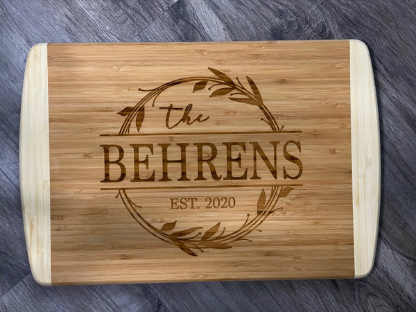 18" x 12" Bamboo 2-Tone Cutting Board