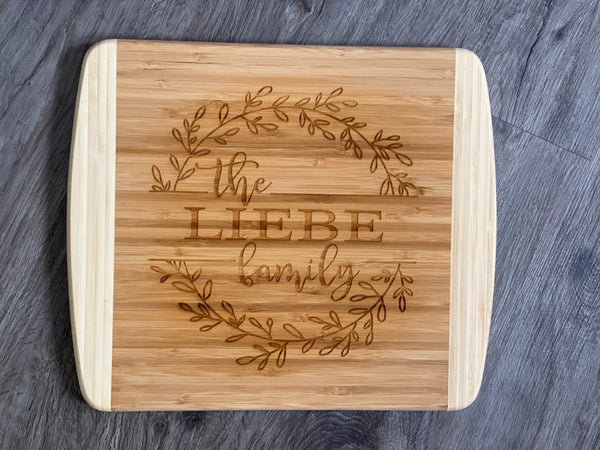 13 1/2" x 11 1/2" Bamboo 2-Tone Cutting Board