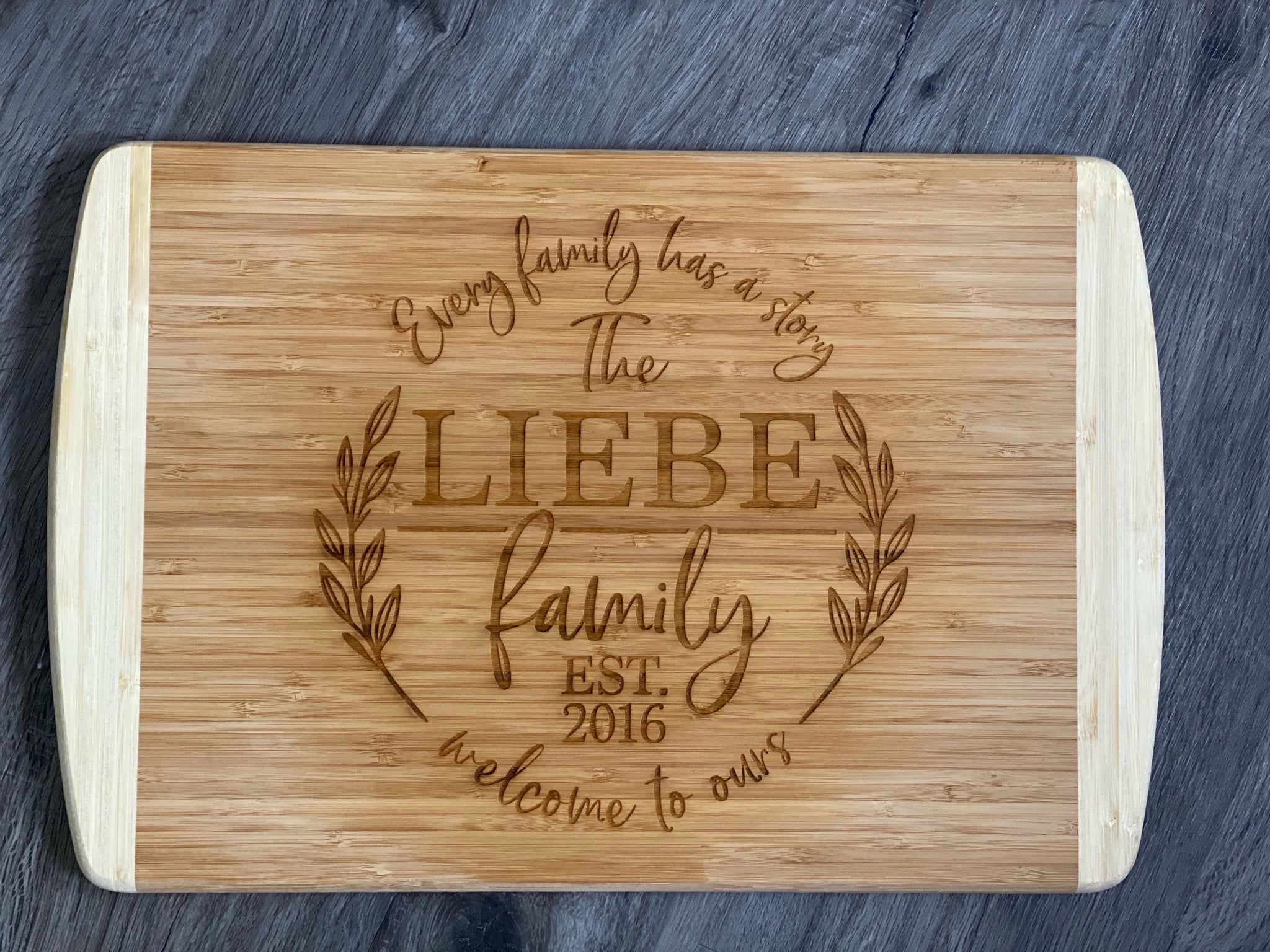 18" x 12" Bamboo 2-Tone Cutting Board