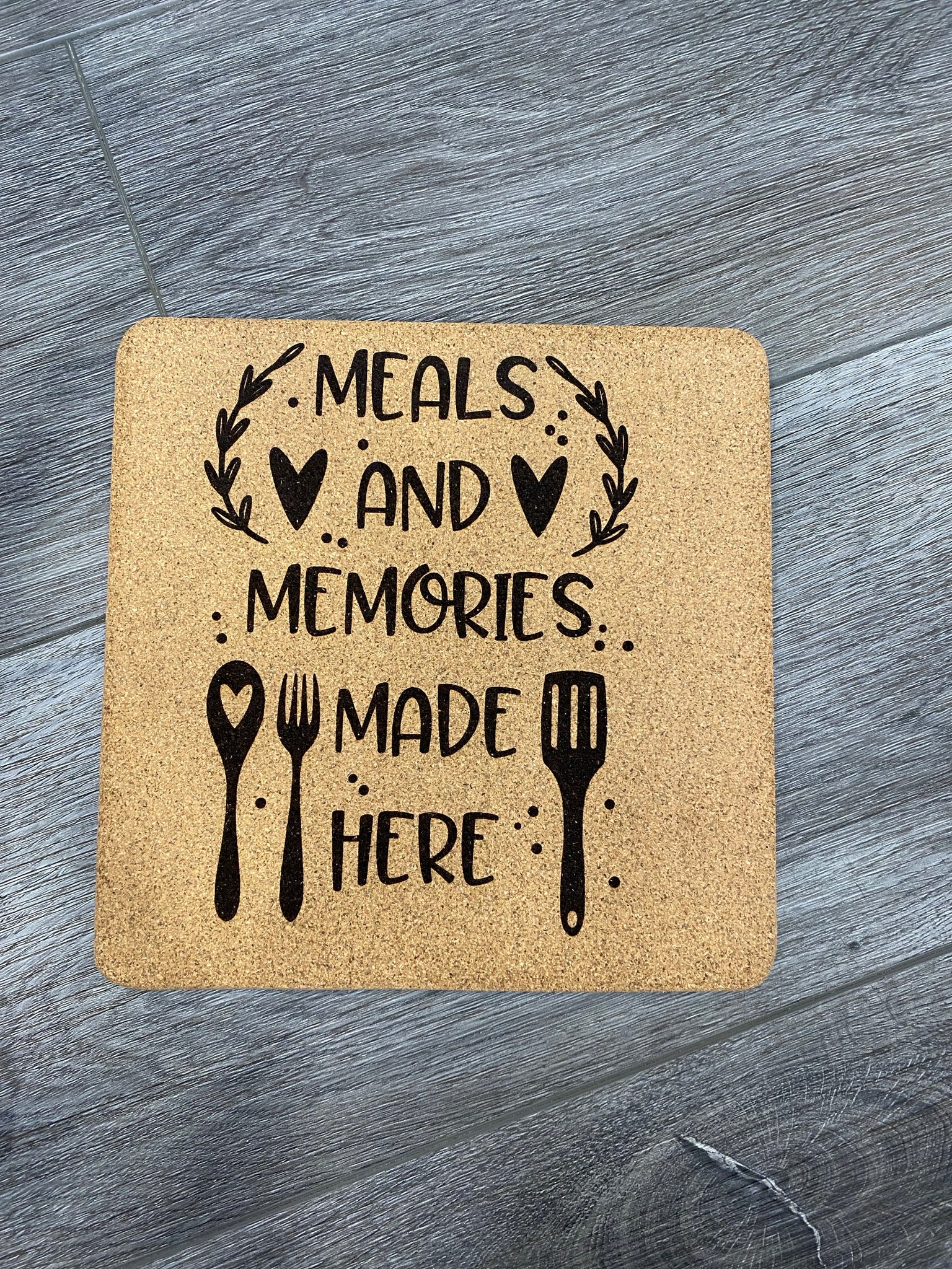 Meals And Memories Cork Trivet