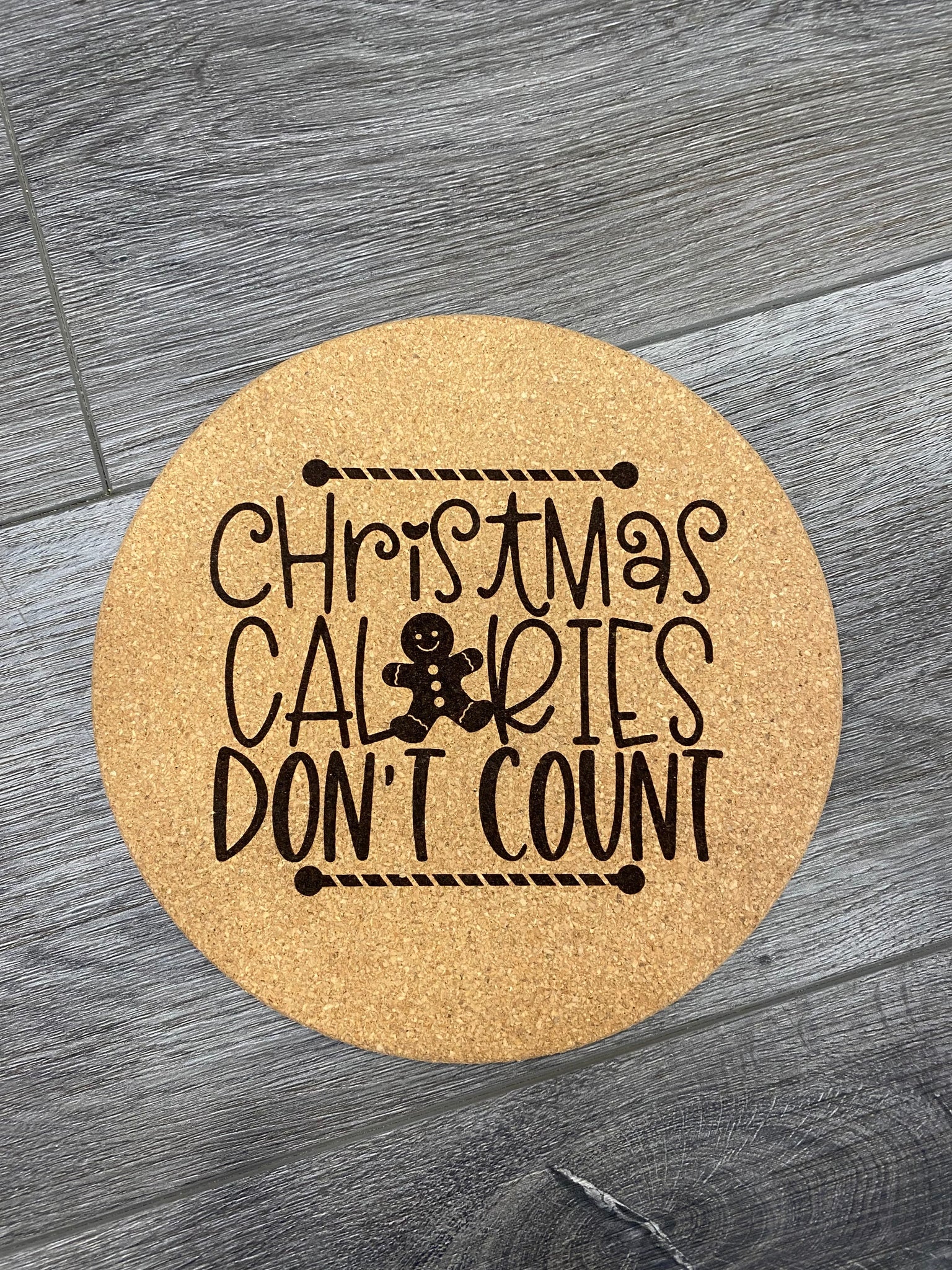 Christmas Calories Cork Trivet